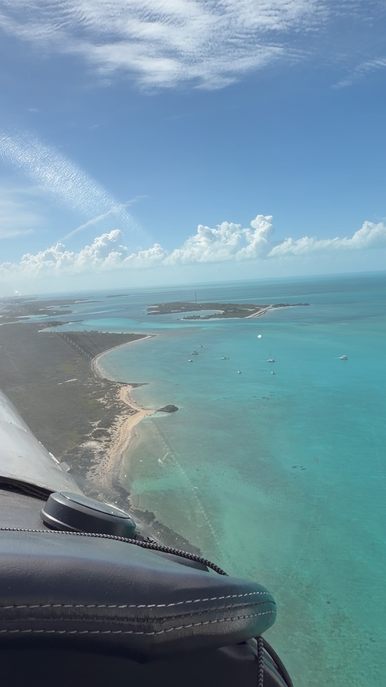 Turquoise water and the Exuma shoreline, photographed during our island visit